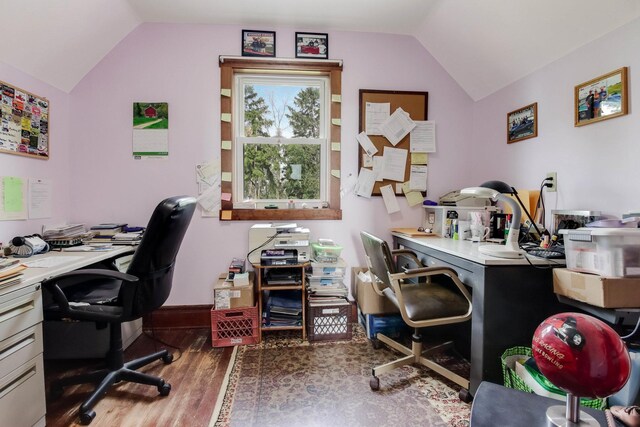 N2498 50th St, Union Twp, WI 54761 - office with vaulted ceiling and wood finished floors