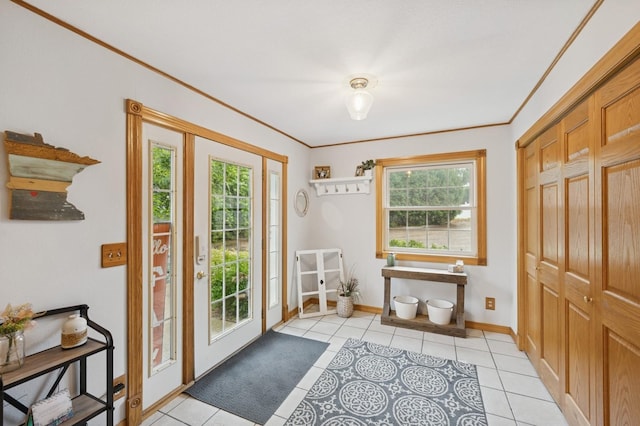 9372 71st St NE, Spicer, MN 56288 - entryway with healthy amount of natural light, light tile patterned floors, and crown molding