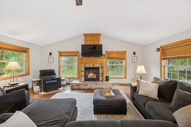 9372 71st St NE, Spicer, MN 56288 - living room with lofted ceiling and wood finished floors