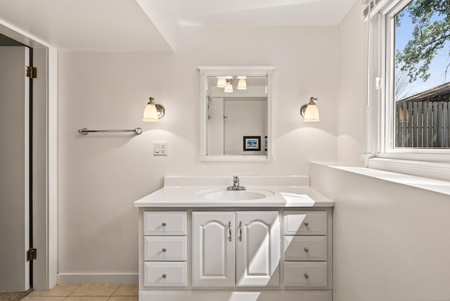 4128 Zane Ave N, Robbinsdale, MN 55422 - bathroom with vanity and tile patterned floors