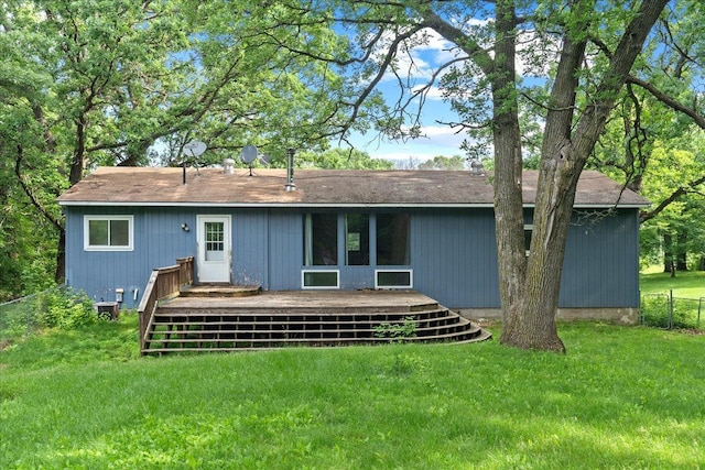 2224 75th Ave Unit M, Osceola, WI 54020 - rear view of house featuring a wooden deck