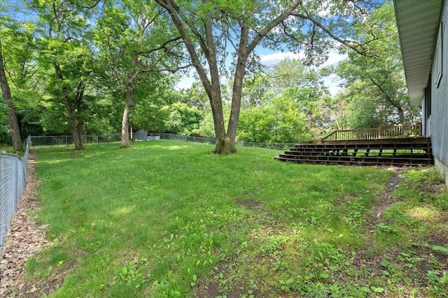 2224 75th Ave Unit M, Osceola, WI 54020 - fenced backyard featuring a wooden deck