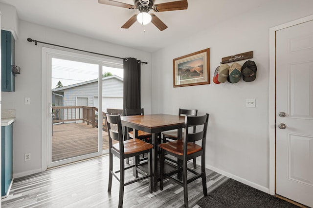 522 14th St NE, Owatonna, MN 55060 - dining room featuring light wood-type flooring and ceiling fan
