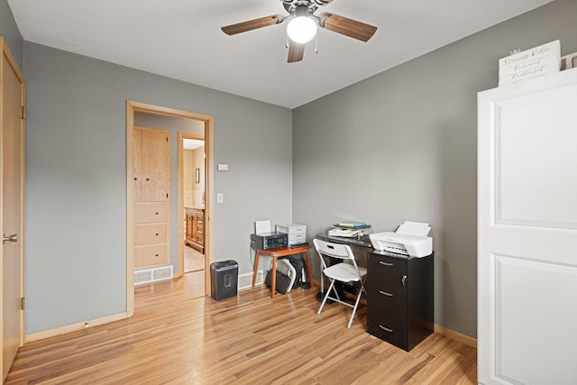 522 14th St NE, Owatonna, MN 55060 - office space featuring light wood-type flooring and ceiling fan