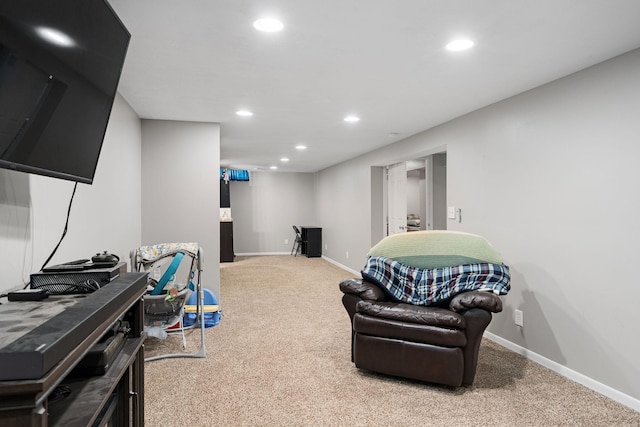 522 14th St NE, Owatonna, MN 55060 - living area featuring carpet floors and recessed lighting