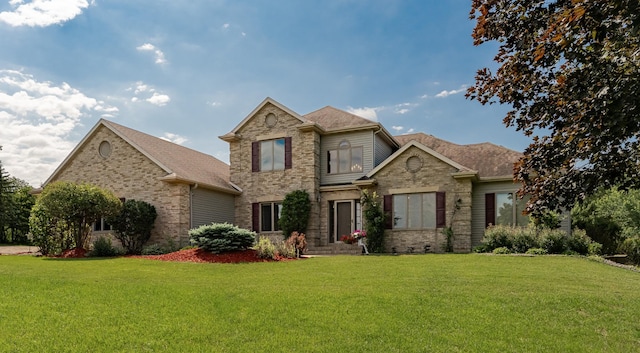 4354 48th St NE, Haverhill Twp, MN 55906 - traditional home featuring brick siding, a front lawn, and roof with shingles