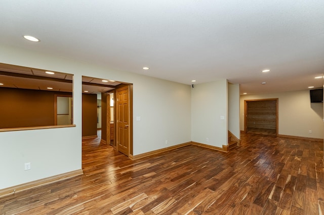 4354 48th St NE, Haverhill Twp, MN 55906 - unfurnished room featuring wood finished floors, recessed lighting, and stairs