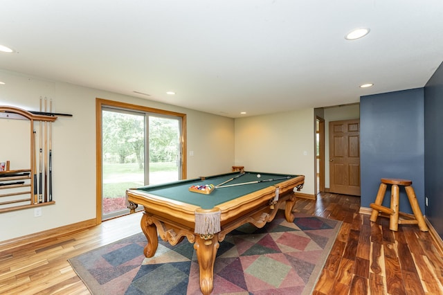 4354 48th St NE, Haverhill Twp, MN 55906 - playroom featuring recessed lighting, wood finished floors, and pool table
