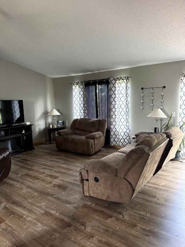 608 11th Ave SW, Rice, MN 56367 - living area with wood finished floors and a textured ceiling