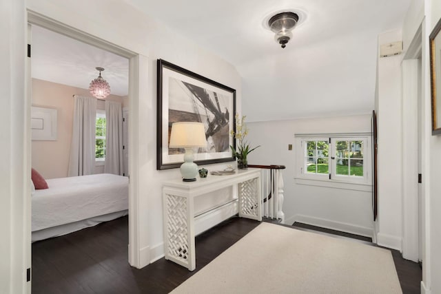 1064 Lombard Ave, Saint Paul, MN 55105 - bedroom featuring lofted ceiling and dark wood-type flooring