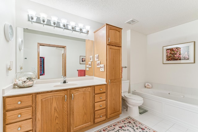 6600 Lyndale Ave S Unit 503, Richfield, MN 55423 - bathroom with tile patterned floors, a garden tub, vanity, and a textured ceiling