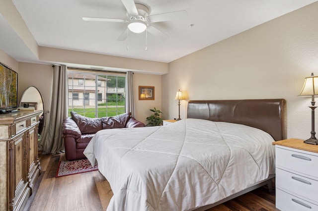 1600 Arundel St Unit 201, Saint Paul, MN 55117 - bedroom with dark wood finished floors and ceiling fan