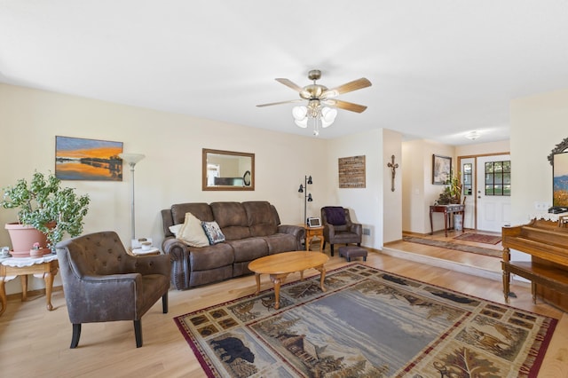 30190 Terryll St, Lindstrom, MN 55045 - living room with light wood finished floors and ceiling fan