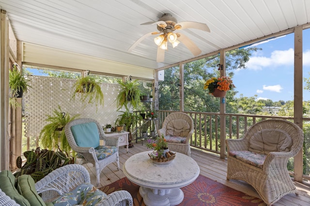 30190 Terryll St, Lindstrom, MN 55045 - sunroom / solarium featuring a ceiling fan and plenty of natural light