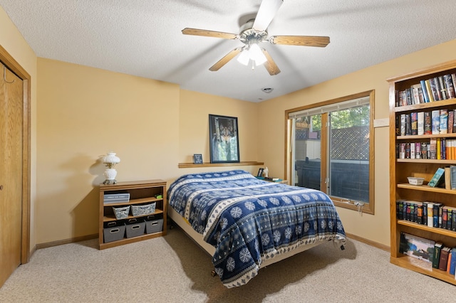 30190 Terryll St, Lindstrom, MN 55045 - carpeted bedroom with a ceiling fan and a textured ceiling