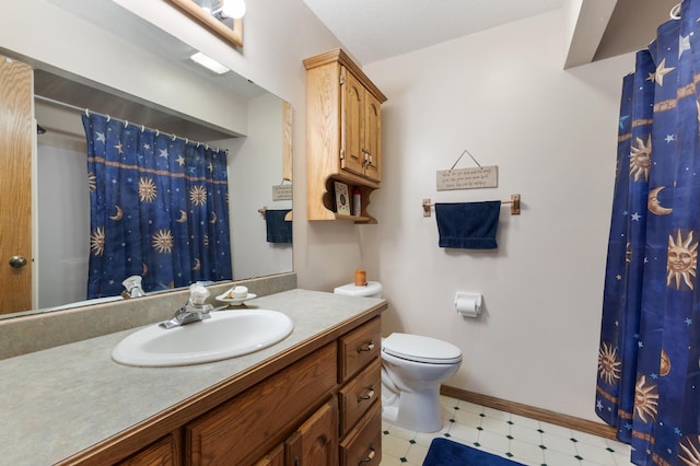 30190 Terryll St, Lindstrom, MN 55045 - bathroom with tile patterned floors, vanity, and a shower with shower curtain