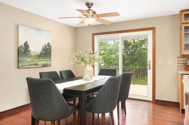 14744 Evergreen St NW, Andover, MN 55304 - dining area with wood finished floors and ceiling fan
