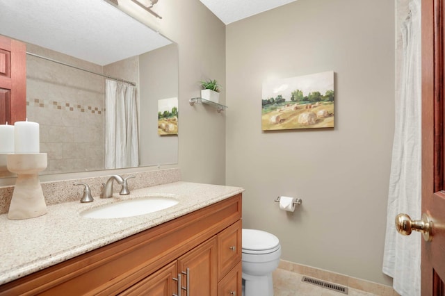 14744 Evergreen St NW, Andover, MN 55304 - bathroom with vanity, tile patterned flooring, and a shower with curtain