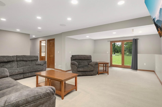 14744 Evergreen St NW, Andover, MN 55304 - living room with recessed lighting and light colored carpet