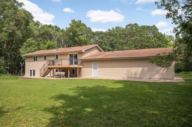 14744 Evergreen St NW, Andover, MN 55304 - back of house featuring stairway, a deck, and a yard