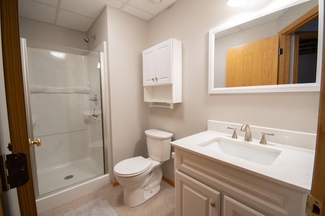 706 Country Club Dr SW, Melrose, MN 56352 - full bath featuring a shower stall, a paneled ceiling, and vanity
