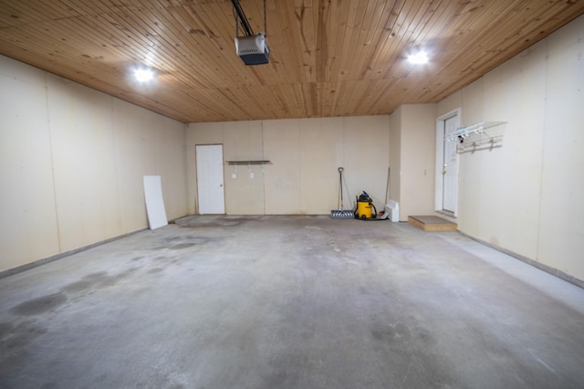 706 Country Club Dr SW, Melrose, MN 56352 - garage featuring a garage door opener and wooden ceiling