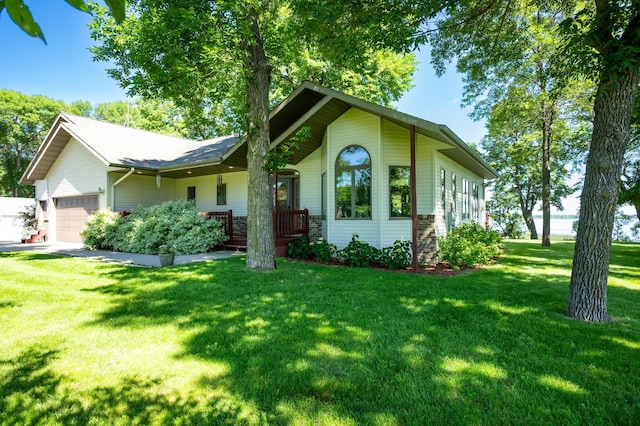 7023 State Highway 114 SW, Lake Mary Twp, MN 56308 - view of front of house with a garage, a front lawn, and a porch