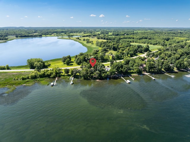 7023 State Highway 114 SW, Lake Mary Twp, MN 56308 - aerial view of property's location with a nearby body of water and a forest