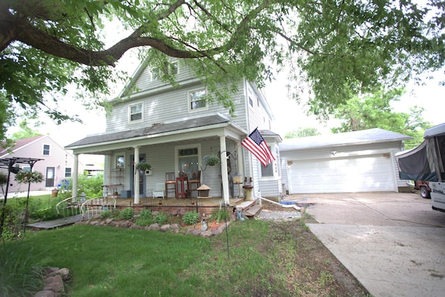 904 1st Ave, Madison, MN 56256 - view of front of house with a porch, a front lawn, and a garage
