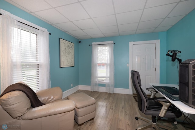 1341 3rd Ave N, Fargo, ND 58102 - home office featuring a drop ceiling and light wood-style flooring