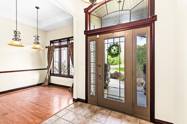 5110 Foxborrow Dr, Hermantown, MN 55811 - entryway featuring baseboards and wood finished floors
