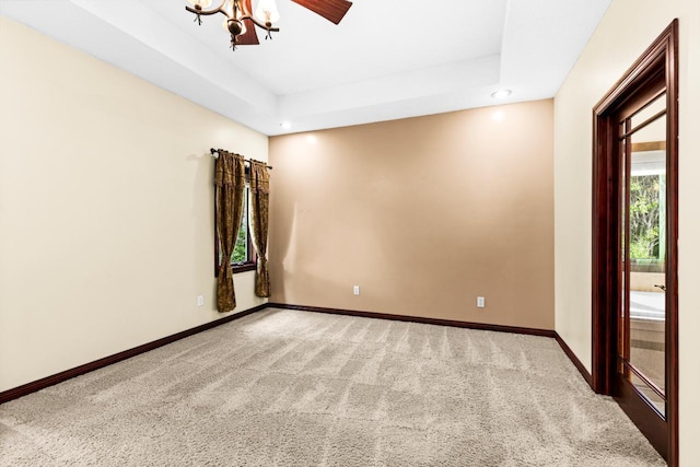 5110 Foxborrow Dr, Hermantown, MN 55811 - spare room with carpet, recessed lighting, a raised ceiling, and a chandelier