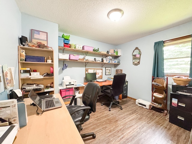 23336 County Highway 120, Fergus Falls, MN 56537 - office area featuring wood finished floors and a textured ceiling