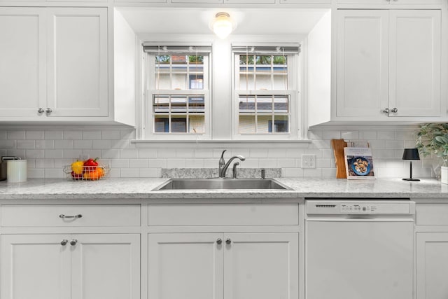 1921 James Ave, Saint Paul, MN 55105 - kitchen featuring dishwasher, white cabinets, and backsplash