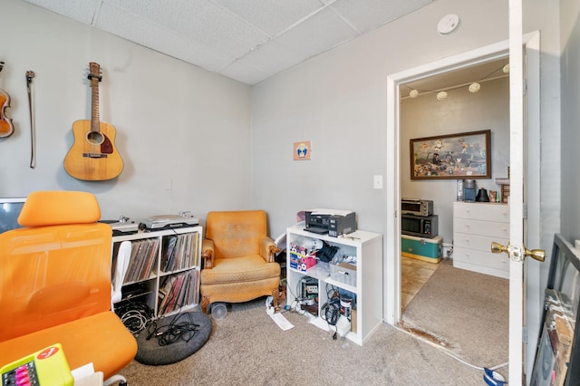 893 Jenks Ave, Saint Paul, MN 55106 - sitting room with a paneled ceiling and carpet floors