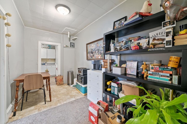893 Jenks Ave, Saint Paul, MN 55106 - office space featuring carpet and ornamental molding