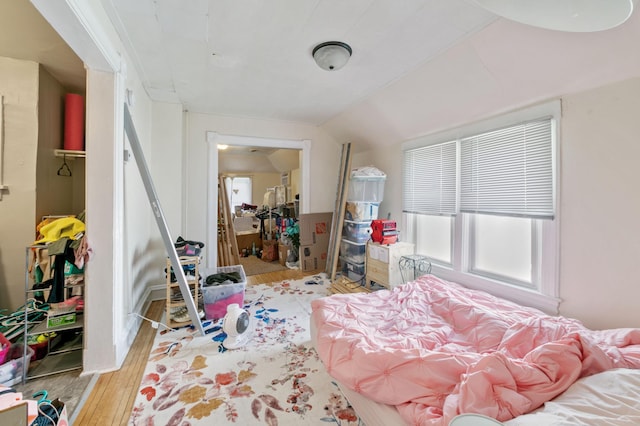 893 Jenks Ave, Saint Paul, MN 55106 - bedroom featuring light wood-style floors and vaulted ceiling