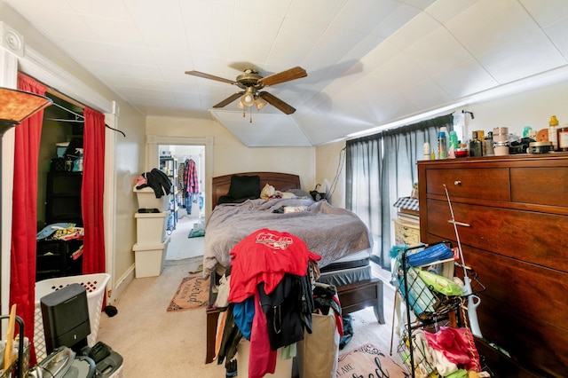 893 Jenks Ave, Saint Paul, MN 55106 - bedroom featuring carpet, a ceiling fan, and vaulted ceiling
