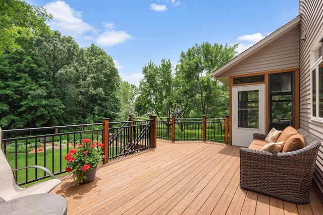 842 Vista Cir, Delano, MN 55328 - wooden terrace featuring a yard and view of scattered trees