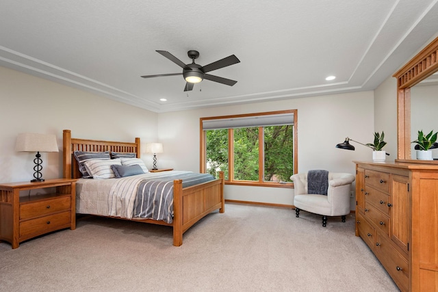842 Vista Cir, Delano, MN 55328 - bedroom featuring light colored carpet, recessed lighting, and ceiling fan