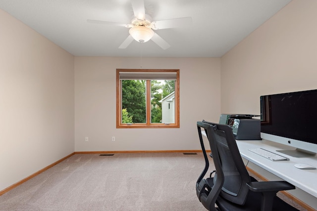 842 Vista Cir, Delano, MN 55328 - carpeted home office with ceiling fan and baseboards