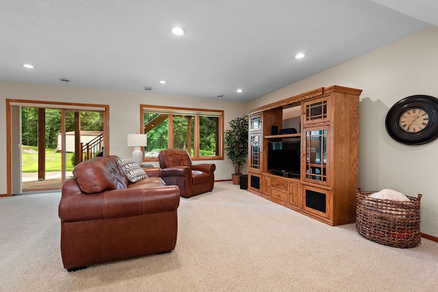 842 Vista Cir, Delano, MN 55328 - carpeted living area featuring recessed lighting and healthy amount of natural light