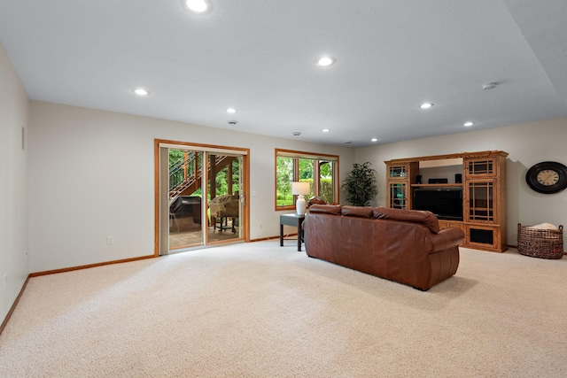 842 Vista Cir, Delano, MN 55328 - living area featuring light carpet and recessed lighting