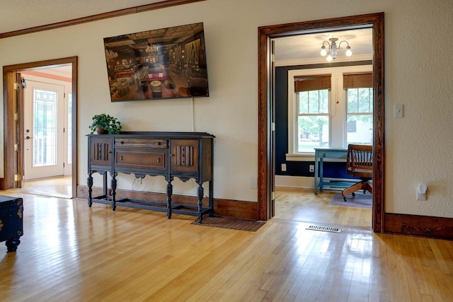 914 9th Ave N, Saint Cloud, MN 56303 - entrance foyer with ornamental molding, hardwood / wood-style flooring, and plenty of natural light