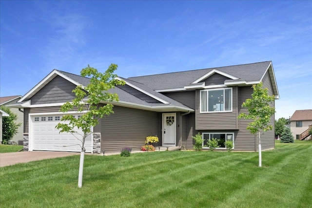 1272 Pheasant Run, New Richmond, WI 54017 - tri-level home with a garage, a front yard, and driveway