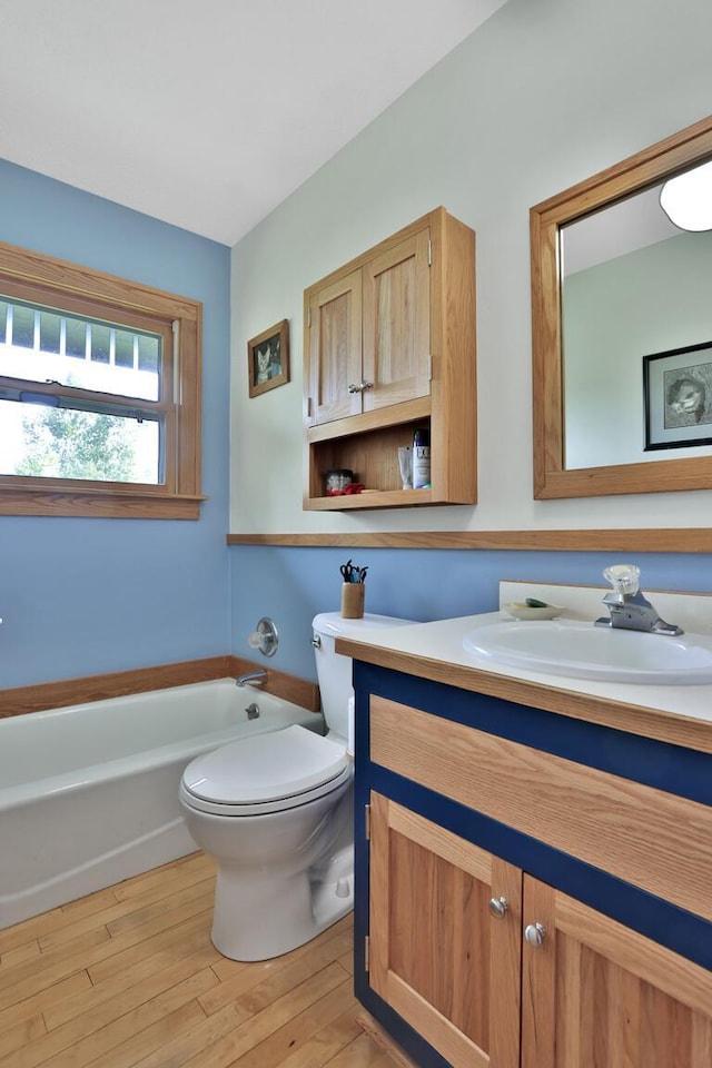 3523 273rd Ave NE, Athens Twp, MN 55040 - full bath with a garden tub, vanity, and wood finished floors