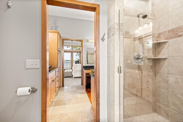 70348 219th St, Dassel, MN 55325 - full bath with connected bathroom, a shower stall, and vanity
