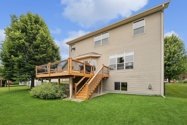 15807 Martin St NW, Andover, MN 55304 - rear view of house featuring a wooden deck and stairs