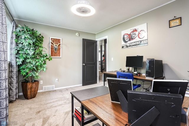 4450 48th St S, Fargo, ND 58104 - office area featuring carpet floors and ornamental molding