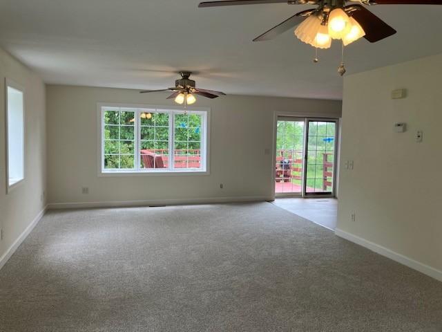 34358 State Highway 18, Finlayson Twp, MN 55735 - carpeted spare room featuring ceiling fan and baseboards